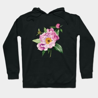 Watercolor peony Hoodie